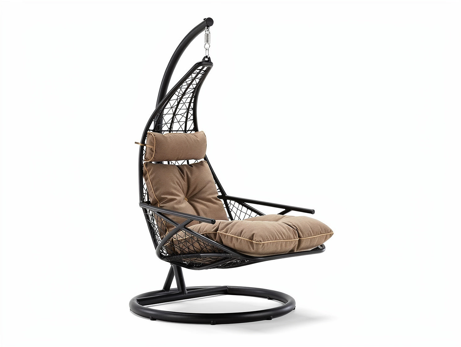 **Schwebender Korbsessel mit gepolstertem Sitz**