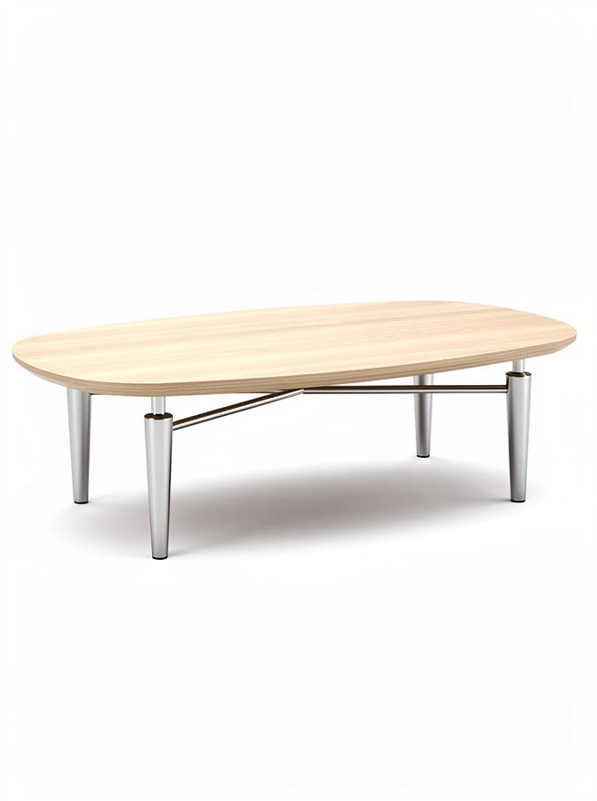 Rechteckiger Holztisch mit Metallbeinen**