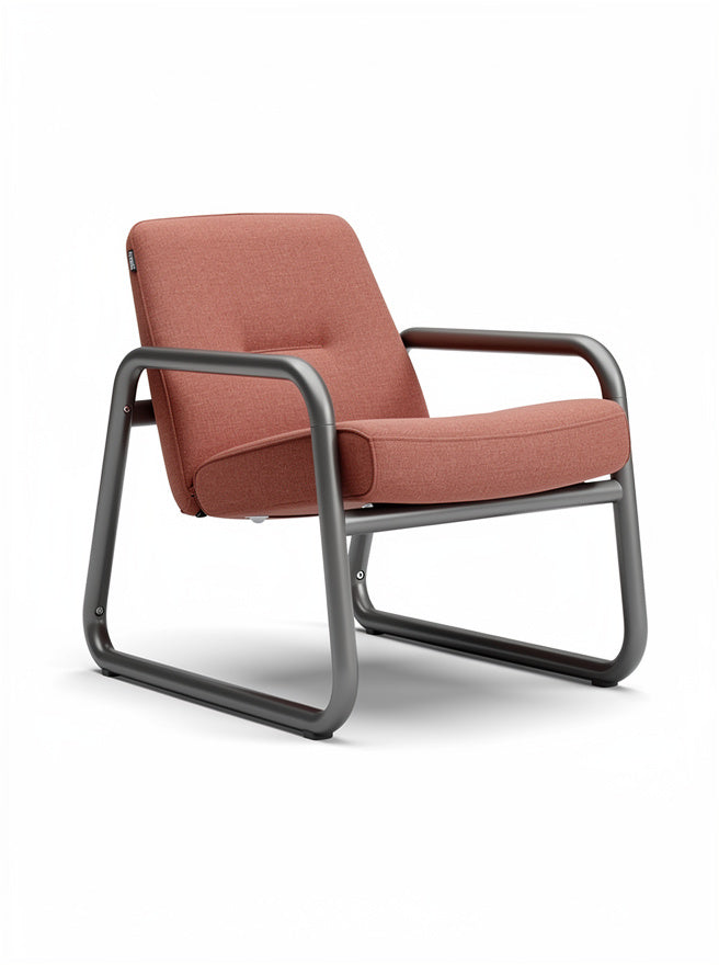 **Modernes Lounge-Sofa mit Metallrahmen und Stoffbezug**