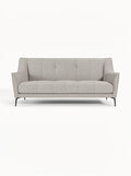 **Moderne graue Couch mit schlankem Design und Metallbeinen**