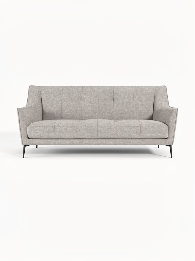 **Moderne graue Couch mit schlankem Design und Metallbeinen**