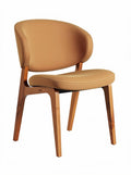 Eleganter Holzstuhl mit gepolsterter Sitzfläche**